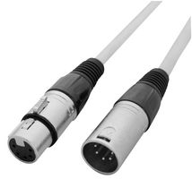 CABL213 - 5 Pin XLR Male to Female DMX Lead, 10m White