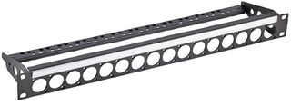R2269/1UK-16 - 19" Rack Panel Punched for 16 D Series Connectors - 1U
