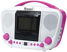 KAR122C - Portable CDG Bluetooth Karaoke Player with 3.5" Monitor & 40 Track 2017 Hits Discs