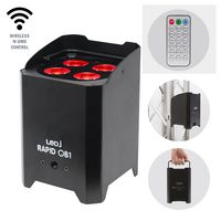 LEDJ352 - 4x12W Rechargeable LED W-DMX Uplighter RGBWAUV with IR, Black