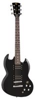 BUFFALO-ST BK - Double Cutaway Electric Guitar with 2x Humbuckers, Black