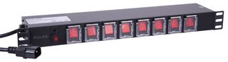 PDS8-C13-C14 - IEC C14 Plug to 8 Way IEC C13 Sockets Switch Panel Rack PDU, 19" 1U