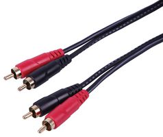 PLS00752 - 2x RCA Phono to RCA Phono Mono Male Lead, 0.5m