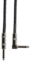 190.304UK - Retro Braided Guitar Lead, Right Angled Plug to Plug, 3m, Blue/Black