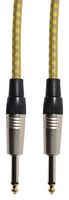 190.373UK - Retro Braided Guitar Lead, Plug to Plug, 3m, Grey/Gold
