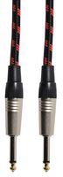 190.376UK - Retro Braided Guitar Lead, Plug to Plug, 3m, Black/Red