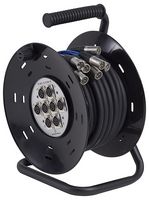 SCBD10-008-15 - 8x 3 Pole XLR Socket Professional Stage Box on Cable Drum, 15m