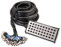 SGBX20-3208 - Professional Aluminium Stage Box, 32x 3 Pole XLR Sockets / 8x XLR 3 Pole Plugs, 30m