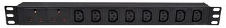 1U-PDU-2UK8IEC - 776.497UK - 19" Rackmount Power Distribution Unit, 2x UK BS1363 and 8x IEC Sockets