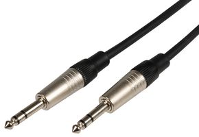 S6J075 - 6.3mm 1/4" Stereo Jack Plug to 6.3mm 1/4" Stereo Jack Plug Lead, 0.75m