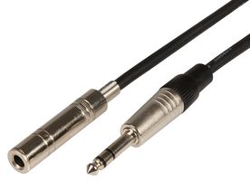 S6J-EXT300 - 6.3mm Stereo Jack Plug to 6.3mm Stereo Jack Socket Lead, 3m