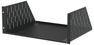 R1194/4UVK - 4U Black Vented Rack Shelf - 368mm Deep