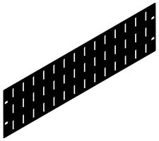 R1275/3UVK - 3U Black Aluminium Flat Rack Panel with Vertical Vents