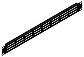 R1279/1UK - 1U Black Flanged Rack Panel with Horizontal Vents