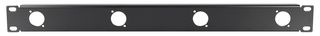 RPX-1U-4D - 19” 1U Rack Panel with 4x D Type XLR Panel Connector Holes
