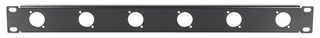 RPX-1U-6D - 19” 1U Rack Panel with 6x D Type XLR Panel Connector Holes