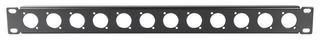 RPX-1U-12D - 19” 1U Rack Panel with 12x D Type XLR Panel Connector Holes