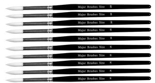 53408-10 - Synthetic Sable Round Tip Paint Brush Size 8, 10 Pack