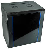 R6412-M6 - 12U 19" Black Steel Wall Mount Rack Enclosure - 650x600x450mm