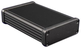 1455J1201BK - IP54 1455 Series Black Extruded Aluminium Instrument Enclosure - 120x78x27mm