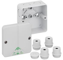 807 907 01 - IP65 ABox Polystyrene 8 Entry Junction Box Enclosure - 82x82x51mm