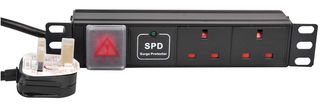 PDU-2WS-H-SP-SOHO - 1U 2 Way Switched 13A Surge Protected Horizontal PDU, 10" Rack mount