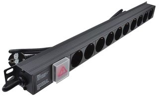 PDU-10WS-V-SCH-SCH - Rack Mount Schuko Plug PDU, 10-Gang, Vertically Mounted, 16A