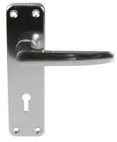 D02111 - Stafford Lever Latch Lock Door Handles, Pair Aluminium