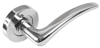 6601 - Corsica Lever on Rose Door Handles Pair Polished Chrome