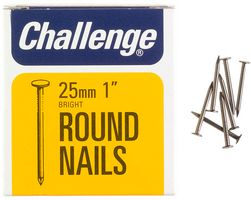 12002 - 1" (25mm) Bright Round Nails, 225g Pack