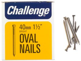 12014 - 1 1/2" (40mm) Bright Oval Nails, 225g Pack