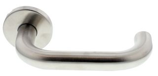 4201.19.SS - RTD Round Lever Door Handles on Rose, Stainless Steel