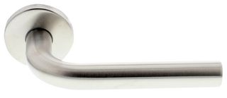 4203.19.SS - Straight Round Lever Door Handles on Rose, Stainless Steel