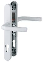 3626623 - Birmingham Long Fixing Aluminium Lever UPVC Double Glazed Door Handles, 70mm Door Thickness, White