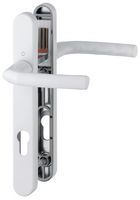 3627095 - Birmingham Short Fixing Aluminium Lever UPVC Double Glazed Door Handles, 70mm Door Thickness, White