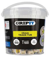 GP15100 - Yellow Plasterboard Fixings Requiring 15mm Hole, Trade Tub x100