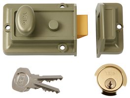 B-77-ENB-PB-60 - Traditional Night Latch Lock, Brass - 60mm Backset