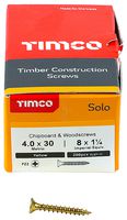 40030SOLOC - 4mm x 30mm Pozidriv Double Countersunk ZYP Solo Chipboard & Wood Screws, 200 Pack