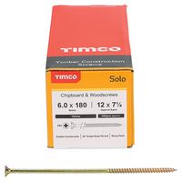 60180SOLOC - 6mm x 180mm Pozidriv Double Countersunk ZYP Solo Chipboard & Wood Screws, 100 Pack