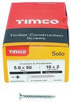 50050SOLOZ - 5mm x 50mm Pozidriv Double Countersunk ZP Solo Chipboard & Wood Screws, 200 Pack