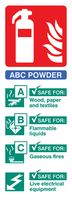 31216S - ABC Powder - Extinguisher ID Glow in the Dark Sign - 75mm x 200mm