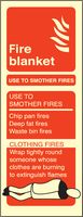 31218S - Fire Blanket - Glow in the Dark Sign - 75mm x 200mm