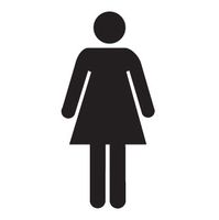 27024D - Ladies Toilet Sign, Black on White Vinyl - 150mm x 100mm