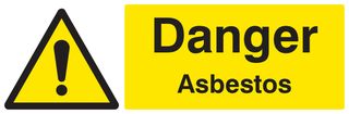 24259G - Danger Asbestos - Self adhesive Sign - 100mm x 300mm