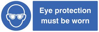 25003G - Eye Protection Must Be Worn - Self Adhesive Sign - 100mm x 300mm