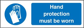15203G - Hand Protection Must Be Worn - Plastic Sign - 100mm x 300mm