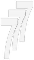 GH6987 - Number 7 - Wheelie Bin Self Adhesive Waterproof Sticker Numbers, 3 Pack