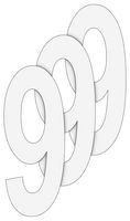 GH6989 - Number 9 - Wheelie Bin Self Adhesive Waterproof Sticker Numbers, 3 Pack