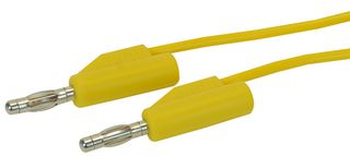 JR9235-1M YELLOW-ROHS - Yellow 4mm Banana Plug to Plug Test Lead - 1m