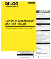 DLC104 - Schedule of Inspection Test Results Up To 12 Ways Certificates - Pack of 18